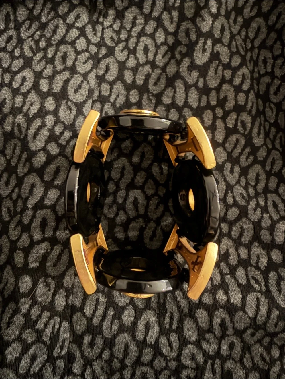 Chunky Black and Gold Bracelet - Picture 3 of 10